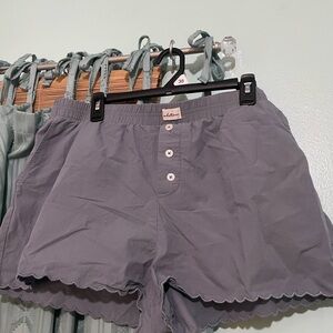 Gray Button-Up boxer Shorts